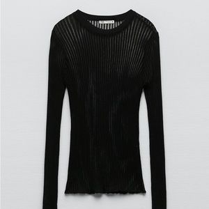 Zara Sheer Ribbed Top